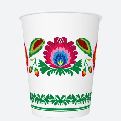 Kubek jednorazowy daisy papier 250ml Pol-mak (01)
