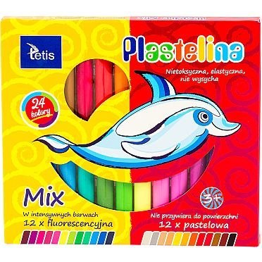 Plastelina 24 kol. mix 15g Tetis (KP004-G)