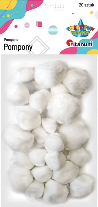 Pompony Craft-Fun Series białe 20 szt Titanum (282820)