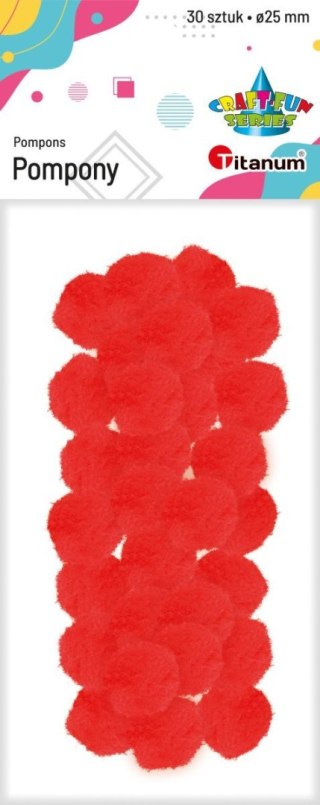 Pompony Craft-Fun Series czerwone 30 szt Titanum