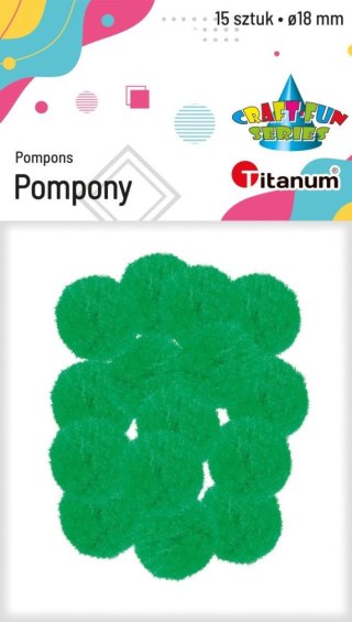 Pompony Craft-Fun Series zielone 15 szt Titanum (352535)