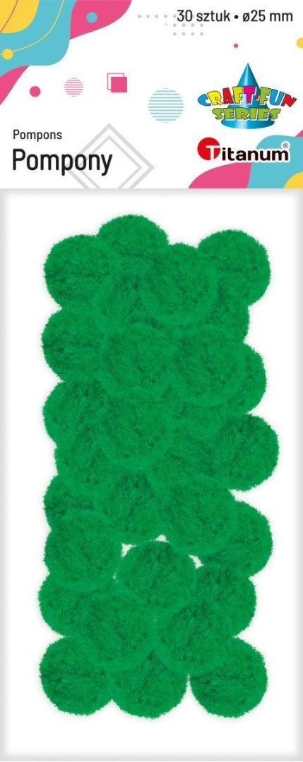 Pompony Craft-Fun Series zielone 30 szt Titanum (352952)