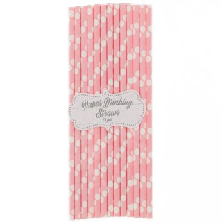 Słomka GROCHY jasny różowy 24 szt Godan (PF-RPJRG)