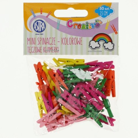 Spinacze mini dekoracyjny kolorowy 25mm 50 szt Astra Creativo