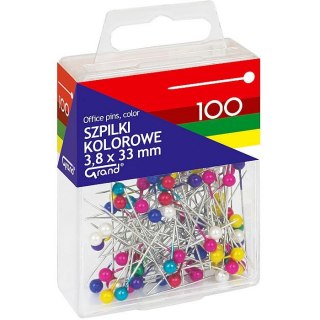 Szpilki kolorowe 33 mm 50 szt Grand (110-1666)