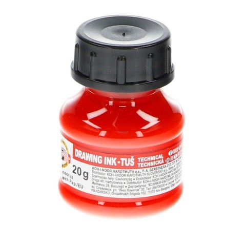 Tusz kreślarski kolor: czerwony 20ml Koh-I-Noor