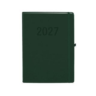 Kalendarz książkowy (terminarz) 2027 MEMOFIX tygodniowy z notesem A4 Antra (zielony)