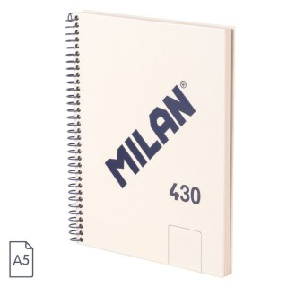 Kołozeszyt (kołonotatnik) A5 1918 beżowy 80k. 95g gładka Milan (57151E80BG)
