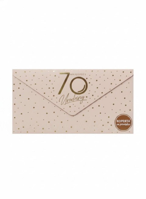 Koperta DL Urodziny 70 Koperta podarunkowa różowa jasna Kukartka (KOP-058) 1 sztuk