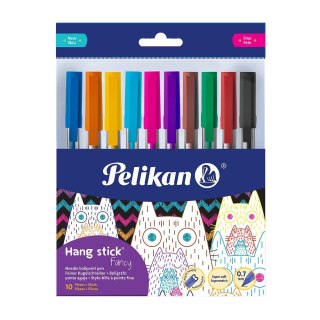 Długopis standardowy Hang Stick Fancy 10 kol. wkład mix 0,7mm Pelikan (400208602)