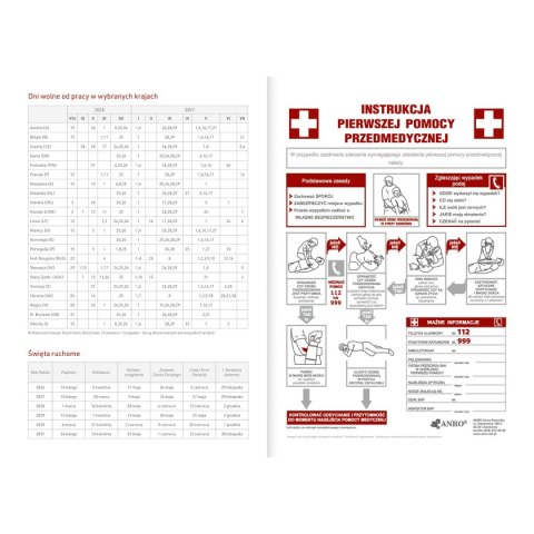 Kalendarz nauczyciela książkowy (terminarz) akademicki Vivella czerwony A5 143mm x 204mm Wokół Nas (A5TA071B)