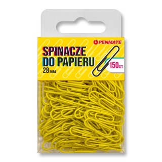 Spinacze standard kanarkowy TT8316 28mm 150 szt Penmate (spinacz kolorowy 28mm)