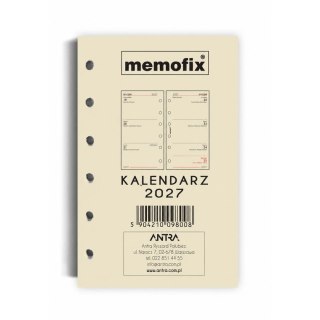Wkład do organizera kalendarz A6 2027 [mm:] 105x148 Antra (TDW)