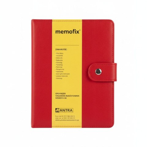 Organizer B6 MEMOFIX B6 czerwony Antra (NABUK)