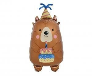 Balon foliowy Urodzinowy Miś 34x63cm Godan (BF-MIUR)