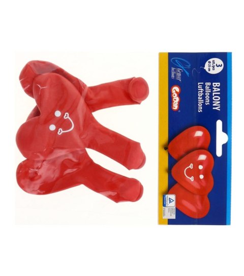 Balon kształty serca PREMIUM SERCA czerwony 3 szt Godan (GB/PG30)