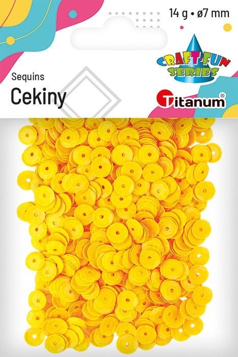 Cekiny Titanum Craft-Fun Series Okrągłe pastelowe żółte