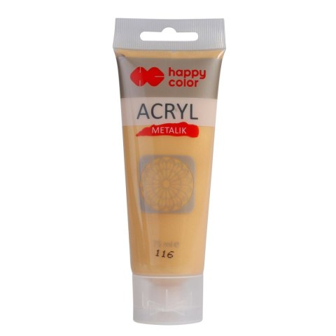 Farba akrylowa delikatne złoto metalik kolor: złoty 75ml Happy Color (HA 7370 0075-116)
