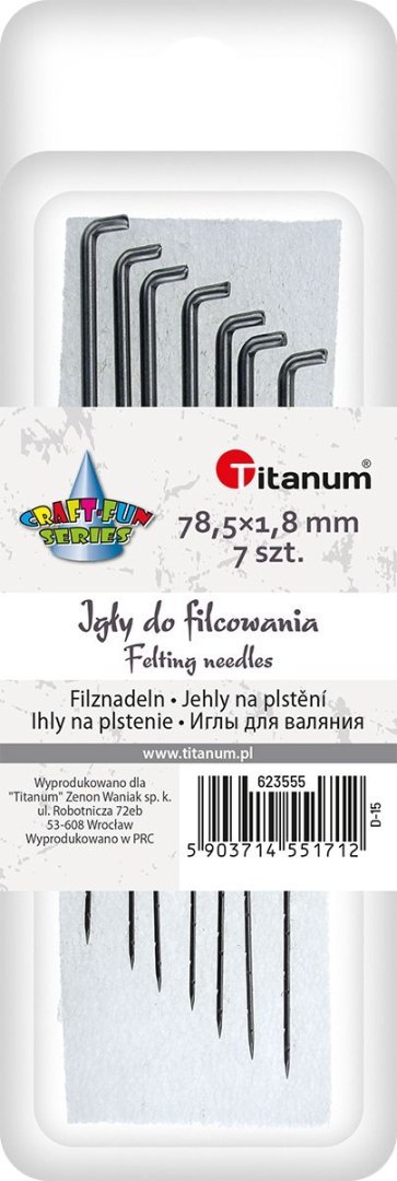 Igły Craft-Fun Series IGŁY do filcowania metal Titanum 7 sztuk