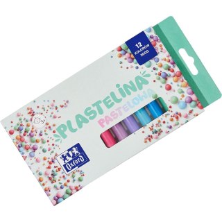 Plastelina 12 kol. pastelowa mix 200g Oxford (400178108)