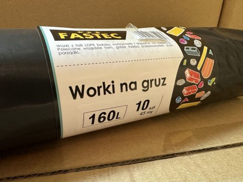 Worki na gruz 160l kolor: czarny 160L 10 szt My Fastec