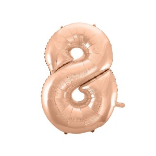 Balon foliowy różowo-złoty cyfra 8 45 cali 45cal Godan (hs-c45rz8)
