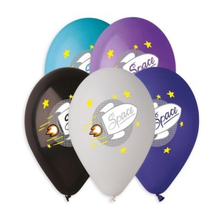 Balon gumowy Premium Hel Space rakieta 5 szt. mix 330mm 13cal Godan (GS120/838)