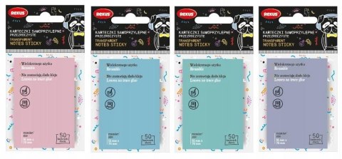Notes samoprzylepny (karteczki) przeźroczyste różne 50k [mm:] 510x760 Beniamin (63360)