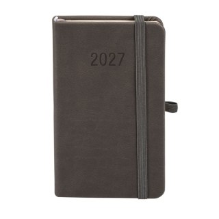 Kalendarz książkowy (terminarz) 2027 MEMOFIX tygodniowy, grafitowy A6 150mm x 84mm Antra (Kal001469)