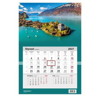 Kalendarz ścienny jednodzielny jezioro Brienz, Szwajcaria Sztuka Rodzinna (N522-27-02)