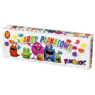 Farby plakatowe kolor: mix 20ml 12 kolor. Fun&Joy (FJ-012)
