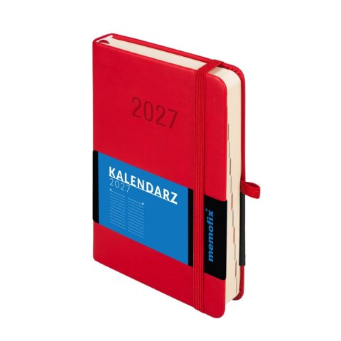 Kalendarz książkowy (terminarz) 2027 MEMOFIX dzienny B6 Antra (czerwony)