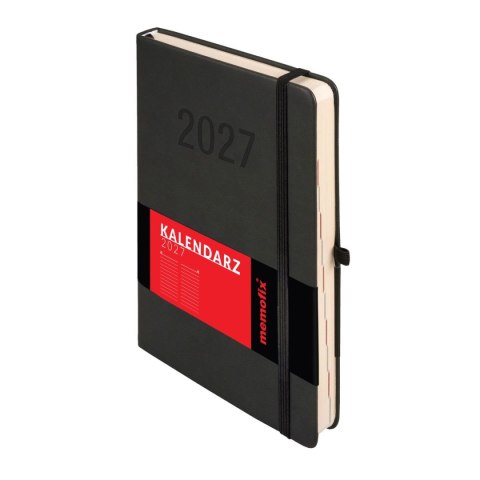 Kalendarz książkowy (terminarz) 2027 MEMOFIX dzienny, czarny A5 203mm x 142mm Antra (Kal1451)