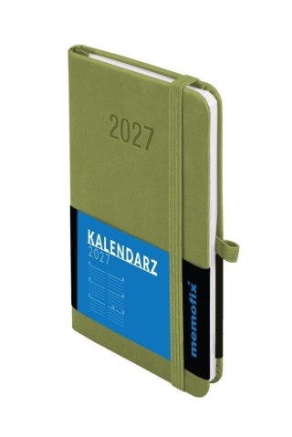 Kalendarz książkowy (terminarz) 2027 MEMOFIX tygodniowy B6 Antra (zielony jasny)