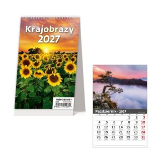 Kalendarz biurkowy pionowy miesięczny Krajobrazy Sztuka Rodzinna (S524-27)