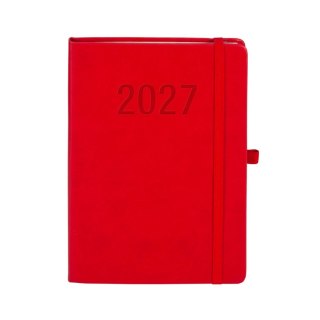 Kalendarz książkowy (terminarz) 2027 MEMOFIX tygodniowy, czerwony A5 203mm x 142mm Antra (Kal001462)