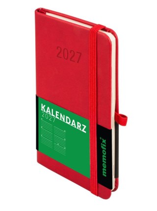 Kalendarz książkowy (terminarz) 2027 MEMOFIX tygodniowy, czerwony A6 150mm x 84mm Antra (Kal001468)