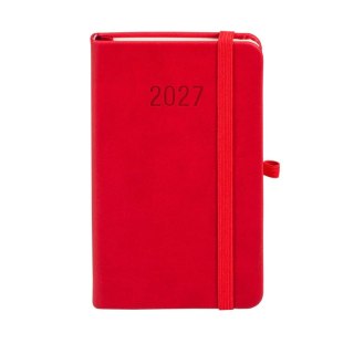 Kalendarz książkowy (terminarz) 2027 MEMOFIX tygodniowy, czerwony A6 150mm x 84mm Antra (Kal001468)