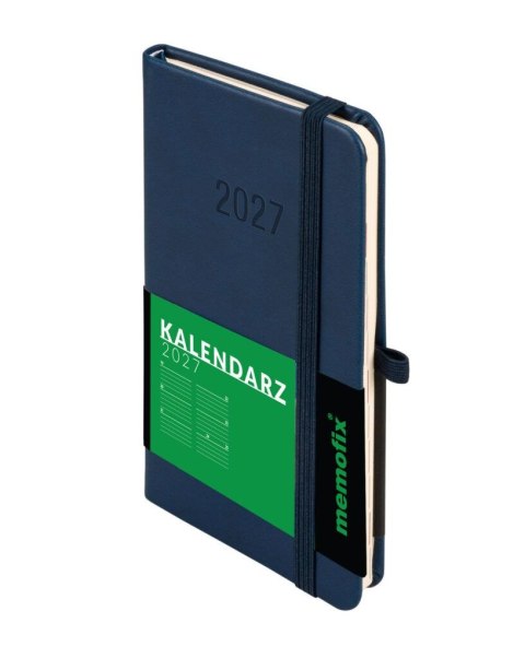 Kalendarz książkowy (terminarz) 2027 MEMOFIX tygodniowy, granatowy A6 150mm x 87mm Antra (Kal001470)