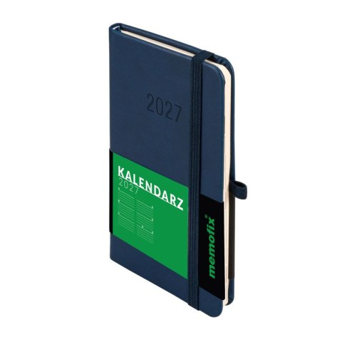 Kalendarz książkowy (terminarz) 2027 MEMOFIX tygodniowy, granatowy A6 150mm x 87mm Antra (Kal001470)