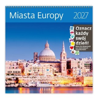 Kalendarz ścienny Miasta Europy 300mm x 300mm Sztuka Rodzinna (LP61-27)