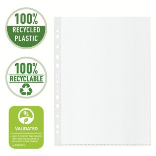 Koszulki na dokumenty Recycled groszkowa A4 kolor: bezbarwny typu U 100 mic. Esselte (627501)