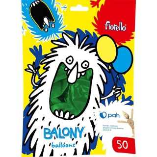 Balon gumowy metaliczny zielony 12cal Fiorello (170-2655)