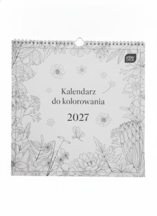 Kalendarz ścienny DO KOLOROWANIA wieloplanszowy 300mm x 300mm Interdruk (KWIATY)