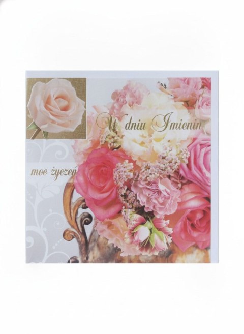 Kartka składana kw imieniny ręcznie zdobiona Pol-mak (LKw)