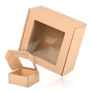 Opakowanie ozdobne Gładki BOX-05 z okienkiem 200x200x100 - 10 szt [mm:] 200x200x 100 Paw (5906168965678)