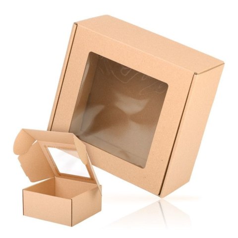 Opakowanie ozdobne Gładki BOX-05 z okienkiem 200x200x100 - 10 szt [mm:] 200x200x 100 Paw (5906168965678)