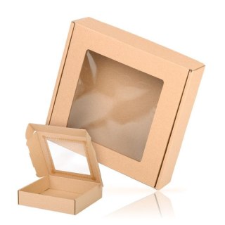 Opakowanie ozdobne Gładki BOX-06 z okienkiem 200x200x50 - 10 szt [mm:] 200x200x 50 Paw (5906168965685)