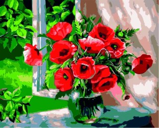 Zestaw kreatywny Malowanie po numerach 40x50cm Bukiet maki Flamingo Line (FYS043)