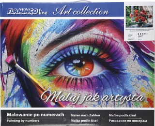 Zestaw kreatywny Malowanie po numerach 40x50cm Bukiet maki Flamingo Line (FYS043)